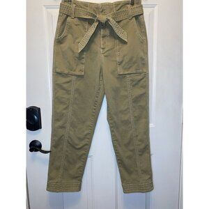Happy X Nature Pants Sz 4 Dark Khaki Button Fly Tie Belt Paper Bag